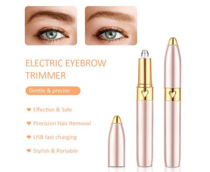 Rechargeable Electric Eyebrow Trimmer with LED Light