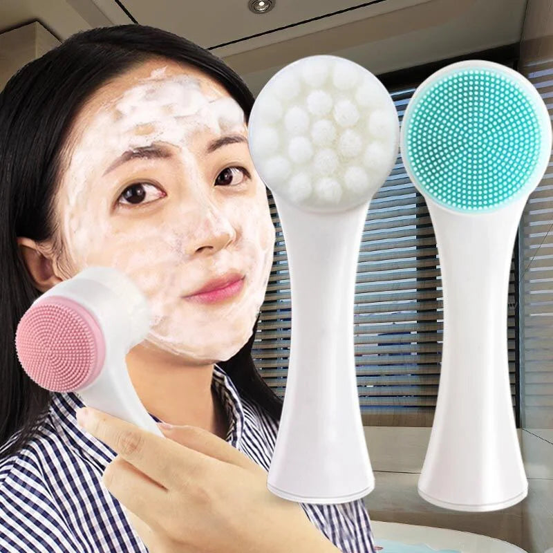 Double-Sided Silicone Face Cleansing Brush